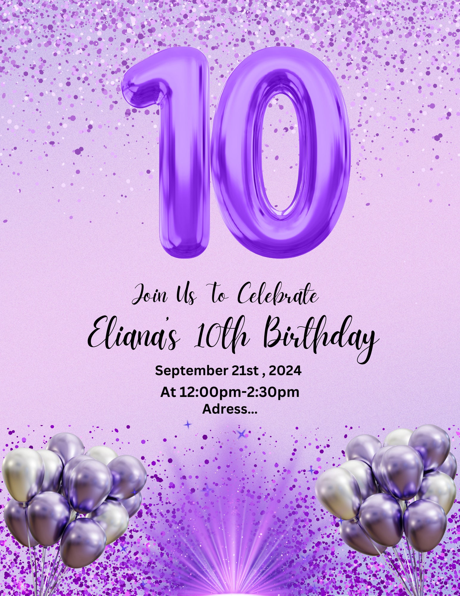 Printable 10th Birthday Invitation Templates Free FREE Templates