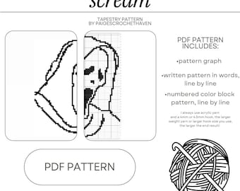 Scream Crochet Tapestry Pattern - PDF Pattern