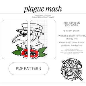Plague Mask Crochet Tapestry Pattern - PDF Pattern