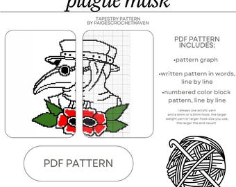 Plague Mask Crochet Tapestry Pattern - PDF Pattern