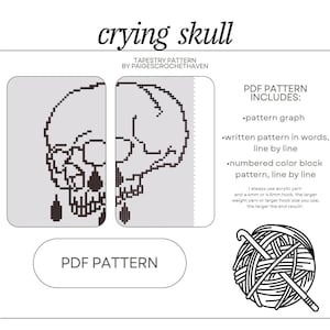 Crying Skull Crochet Tapestry Pattern - PDF Pattern