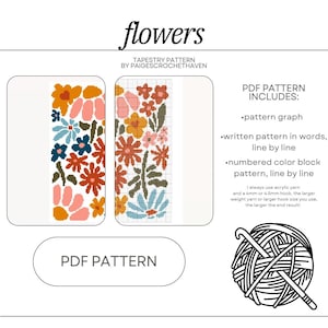 Flowers Crochet Tapestry Pattern - PDF Pattern