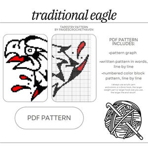 Traditional Eagle Crochet Tapestry Pattern - PDF Pattern