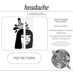 Headache Crochet Tapestry Pattern - PDF Pattern