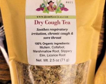DRY COUGH TEA -  Proven effective organic tea blend by master herbalist Khabir - cough relief
