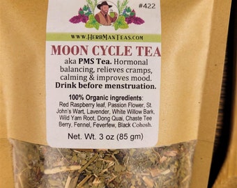 MOON CYCLE TEA - Biologische losbladige theemelange van meesterkruidkundige Khabir tegen menstruatiekrampen en pijnbalans