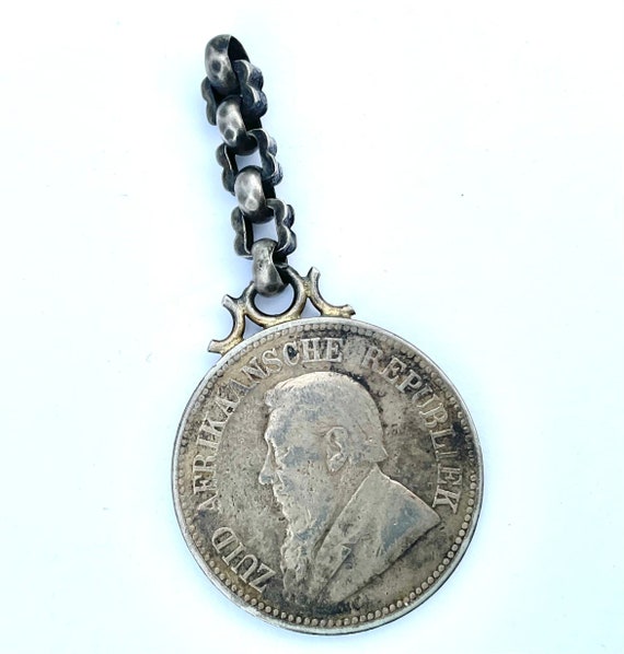 Antique vintage 1895 South Africa Silver 2 1/2 Sh… - image 1