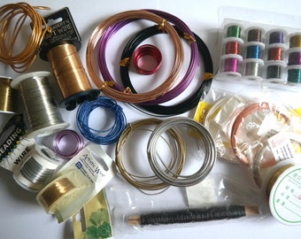 Job lot of coloured bead making wire