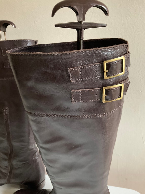 Vintage Jaeger brown leather ladies boots size 37… - image 7