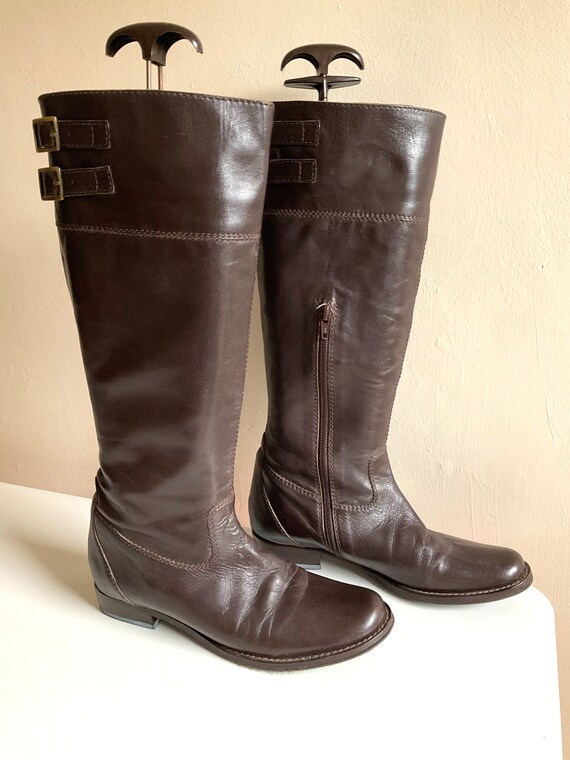 Vintage Jaeger brown leather ladies boots size 37… - image 3
