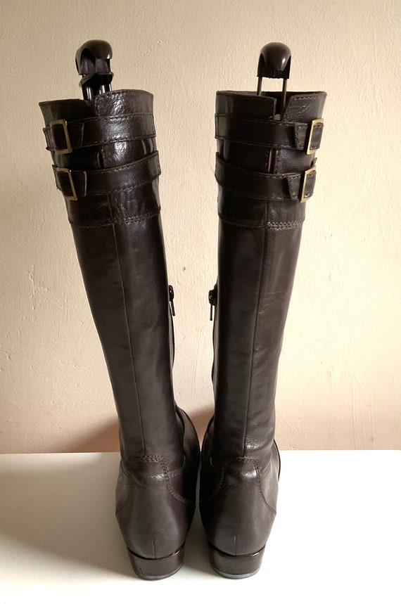 Vintage Jaeger brown leather ladies boots size 37… - image 8