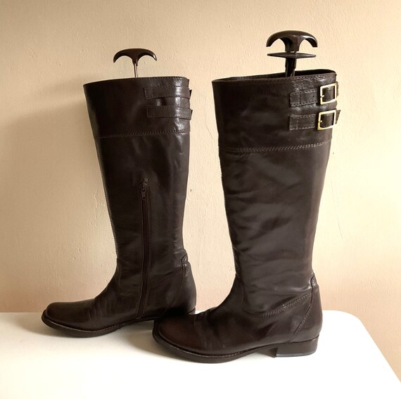Vintage Jaeger brown leather ladies boots size 37… - image 4