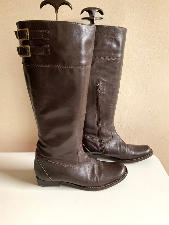 Vintage Jaeger brown leather ladies boots size 37… - image 2
