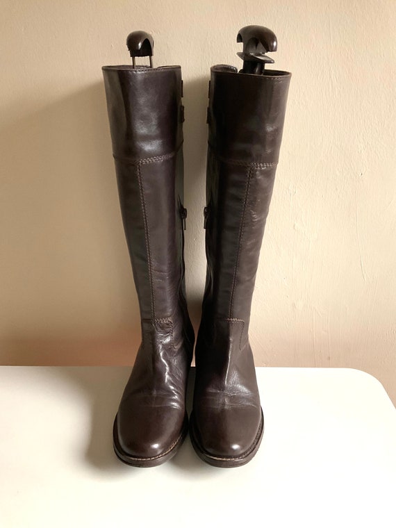 Vintage Jaeger brown leather ladies boots size 37… - image 6
