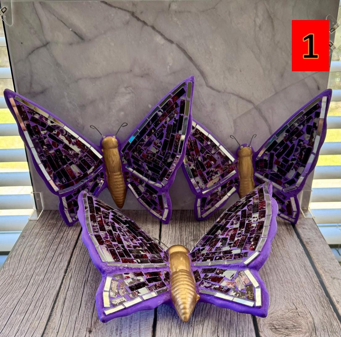 Set of 3 Ceramic Butterflies, Mexican pottery, Mexican crafts, Mexican ceramic Butterfly, Wall Art, Pottery Mosaic Mirror, Home Decor