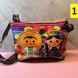 Mexican bag, Mexican crossbody purse, Lele Mexican doll design, Frida design, girl bag, Mexican bags, gifts for Girls