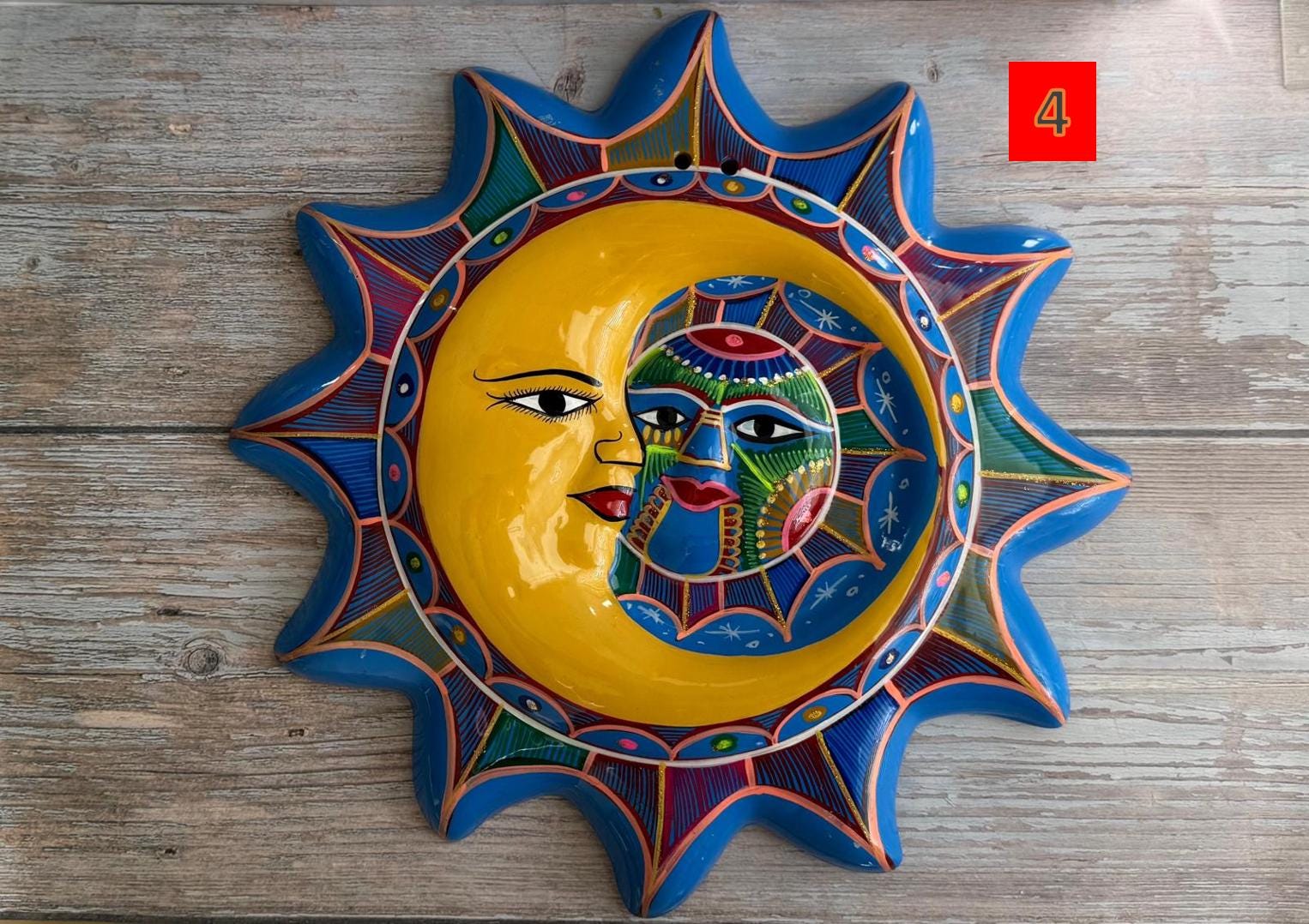 Ceramic Eclipse, Mexican Ceramic Wall Art, Mexican Pottery, Mexican