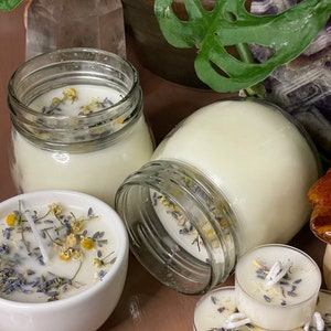 Silence Candle, Intuitive Candle, Lavender, Chamomile, Homemade Candle, Beeswax, Essential Oils, Organic Ingredients, Homemade, Mason Jar image 2