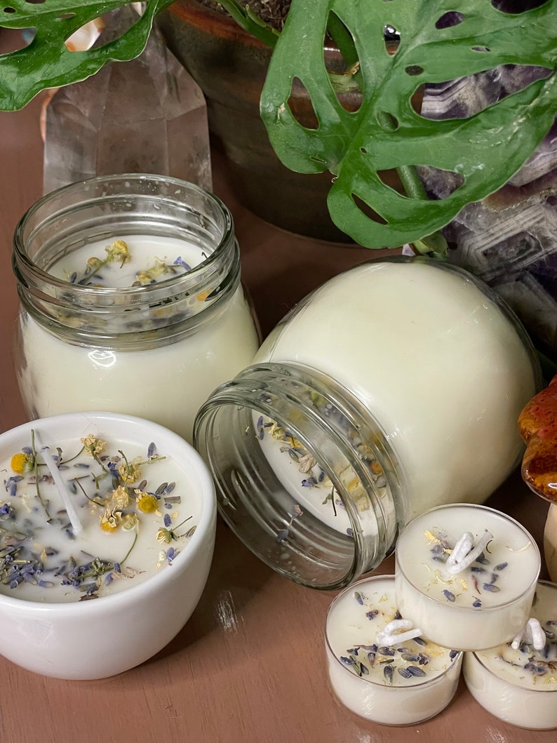 Silence Candle, Intuitive Candle, Lavender, Chamomile, Homemade Candle, Beeswax, Essential Oils, Organic Ingredients, Homemade, Mason Jar image 2