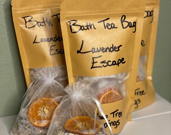 Lavender Escape, Lavandula Angustifolia, white Willow Bark, Migraine, Aches, Sore Muscles, Bath, Homemade, Bath Tea Bag