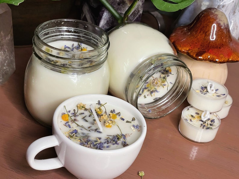 Silence Candle, Intuitive Candle, Lavender, Chamomile, Homemade Candle, Beeswax, Essential Oils, Organic Ingredients, Homemade, Mason Jar image 1