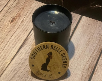 PREORDER Black Ice Candle- Bold Masculine Scent I Men's Collection by Southern Belle Scents