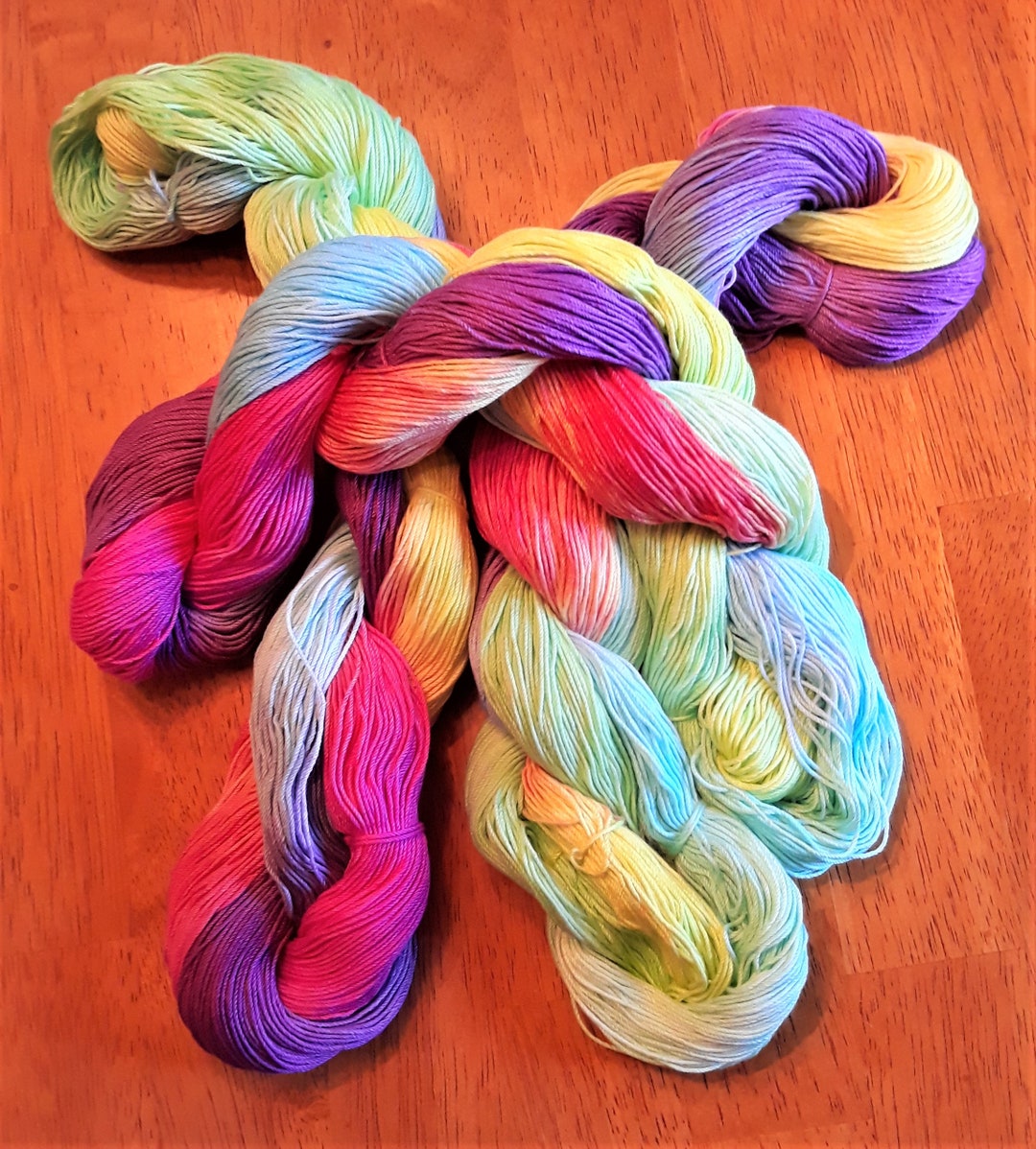 Hand Dyed Cotton Crochet Thread Size 10, Baby Rainbow, 50 Yards Etsy