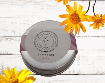 Masaje muscular / Crema muscular / Salve de hierbas / Salve para dolores y dolores / Salve para dolores musculares / Bálsamo calentador / Salve de árnica / Rub para el pecho orgánico