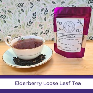 Elderberry Tea |Organic Elderberries | Immune Boosting | Herbal Loose Tea | Organic Tea | Loose Tea Leaves | Immunity Tea