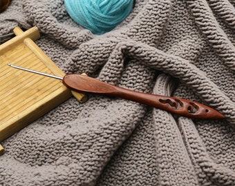 Handmade Rosewood Crochet Hook,0.8mm to 3.5mm,Custom Wood Yarn Crochet Hook,Knitting Crochet Hook Accessories,With Gift Box,Gift for Knitter