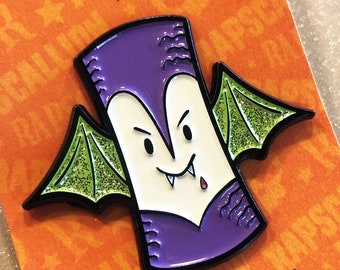 Halloween Tiki Bat Enamel Lapel Pin