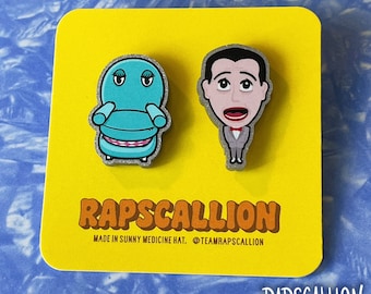 Pee Wee & Chairry Inspired - Glitter Pin Brooch Set