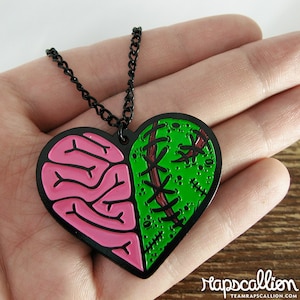 Zombie Heart Brain Necklace image 3