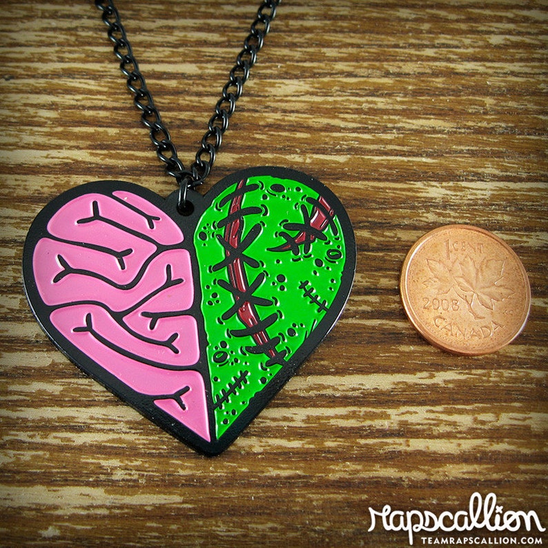 Zombie Heart Brain Necklace image 2