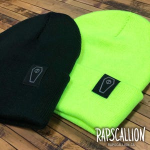 Coffin Tag Cuffed Beanie - choose your colour!