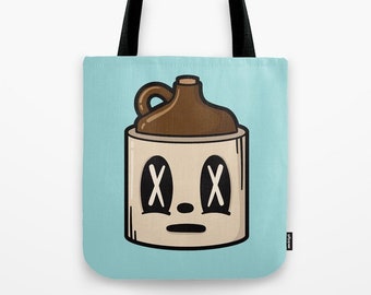 Retro Alcohol Jug Tote Bag