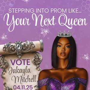 Prom Queen Campaign Flyer & Video Template (Canva, Instant Download)
