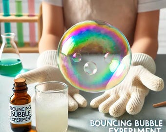 Create The Bouncing Bubble Experiment! DIY Science Kit for Kids, Fun STEM Activity, Unpoppable Bubbles, Educational Gift