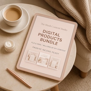 The Blush Content Studio, DFY Digital Products Bundle for Passive Income, PLR & MRR eBooks, Planners, Marketing Kit