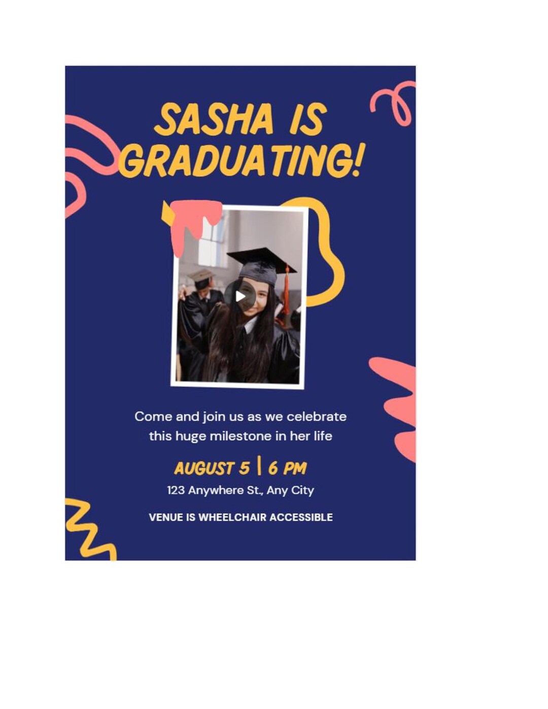 Virtual Graduation Party Invitation | Bold & Modern Digital Invite - Etsy