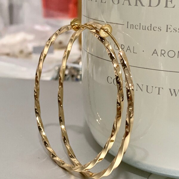 DYO collection - Design Your Own Clip on hoops gold plated twisted