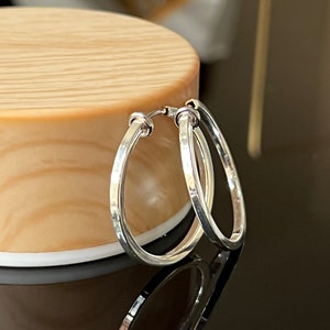 DYO collection - Design Your Own Clip on hoops silver plated square 30 mm