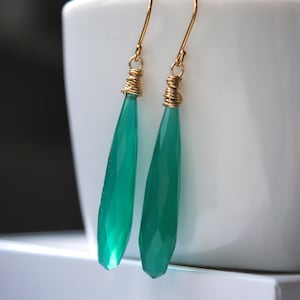 Orecchini pendenti in onice verde - 15,00 immagine 1