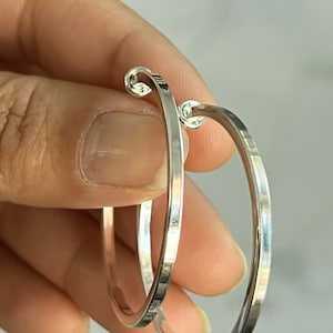 DYO collection - Design Your Own Clip on hoops silver plated square 40 mm