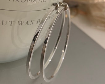 DYO collection - Design Your Own Clip on hoops silver plated square 50 mm