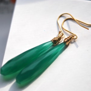 Orecchini pendenti in onice verde - 15,00 immagine 4