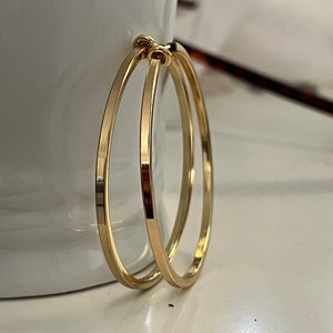 DYO collection - Design Your Own Clip on hoops gold  plated square 50 mm