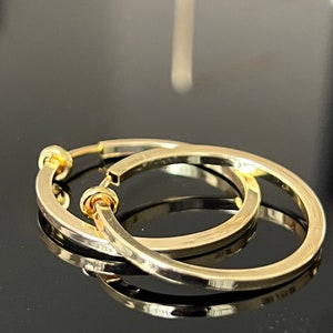 Clip on hoops gold plated square 30 mm