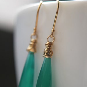 Orecchini pendenti in onice verde - 15,00 immagine 3