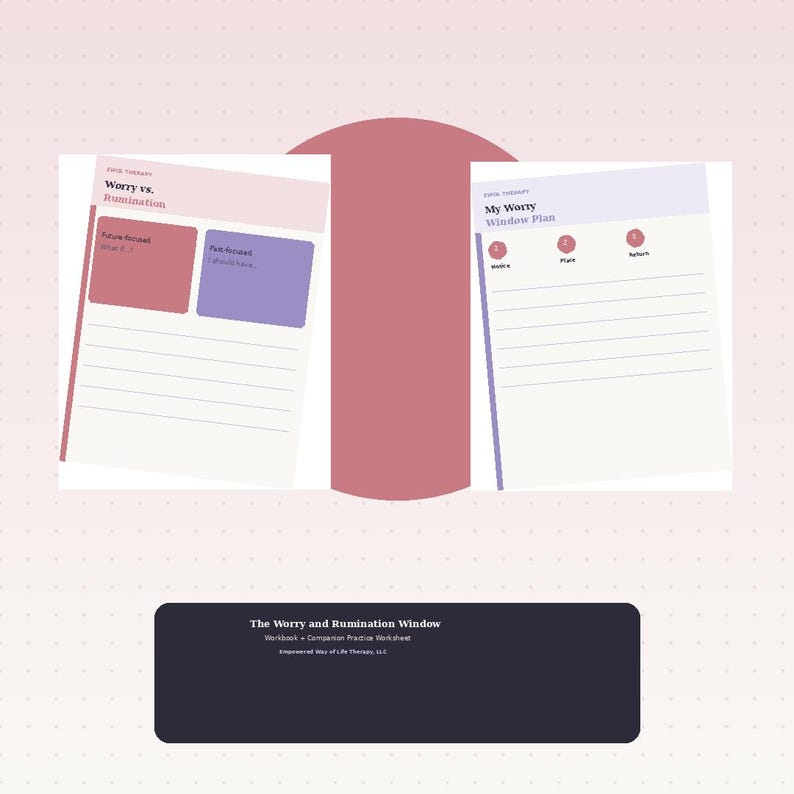 Worry Window Example The Worry and Rumination Window Workbook - Etsy